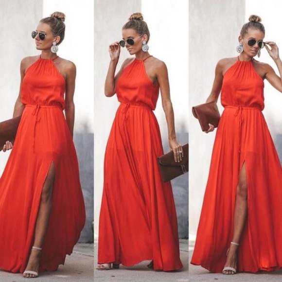 Vici Dresses & Skirts - Vici Euphoric Adjustable Halter Maxi Dress